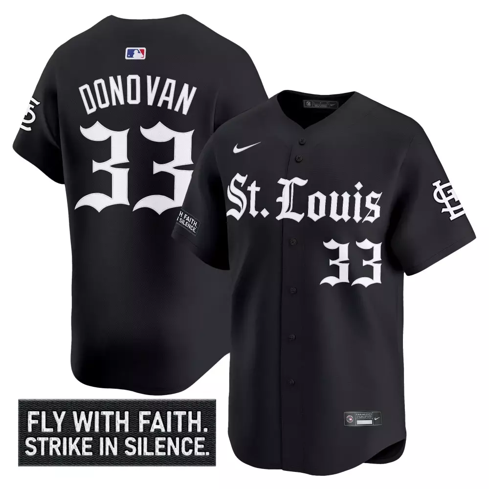 Brendan Donovan 33 Jersey Black St. Louis Cardinals Faith. Silence. Men White Vapor