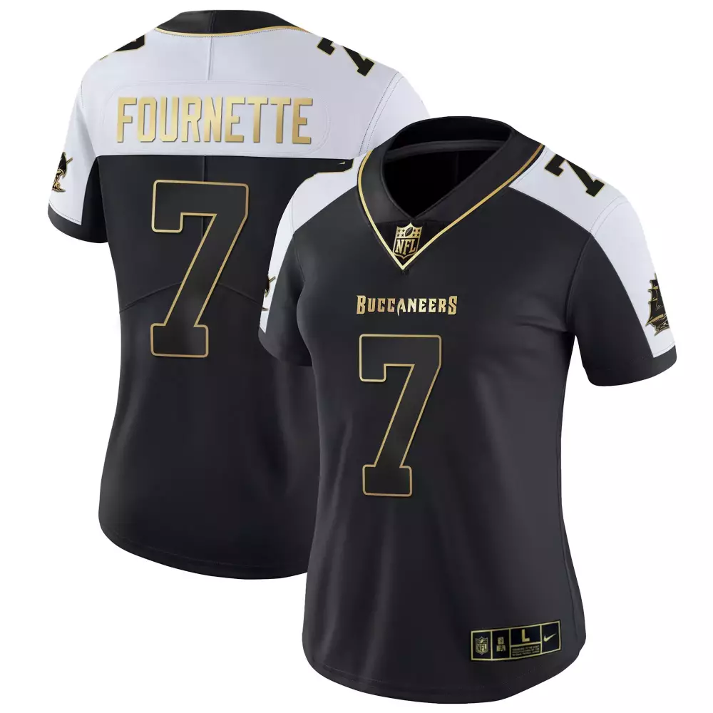 Leonard Fournette 7 Buccaneers Jersey Black Women Alternate White Gold All Stitched