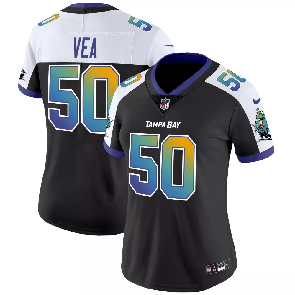 Vita Vea 50 Tampa Bay Buccaneers Jersey Black Women Alternate Split Design White