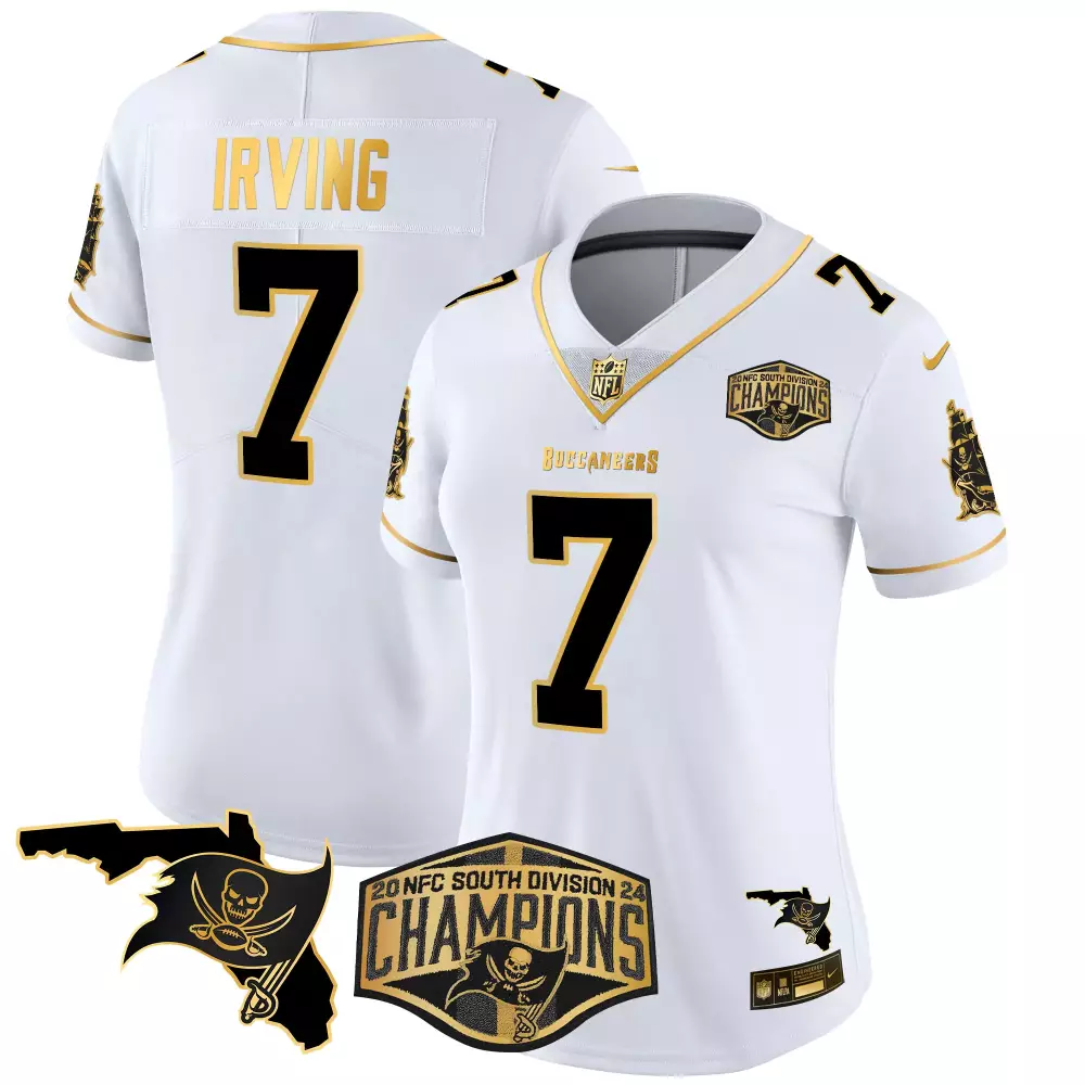 Bucky Irving 7 Buccaneers Jersey White 2020 NFC South Division Champions Men Black
