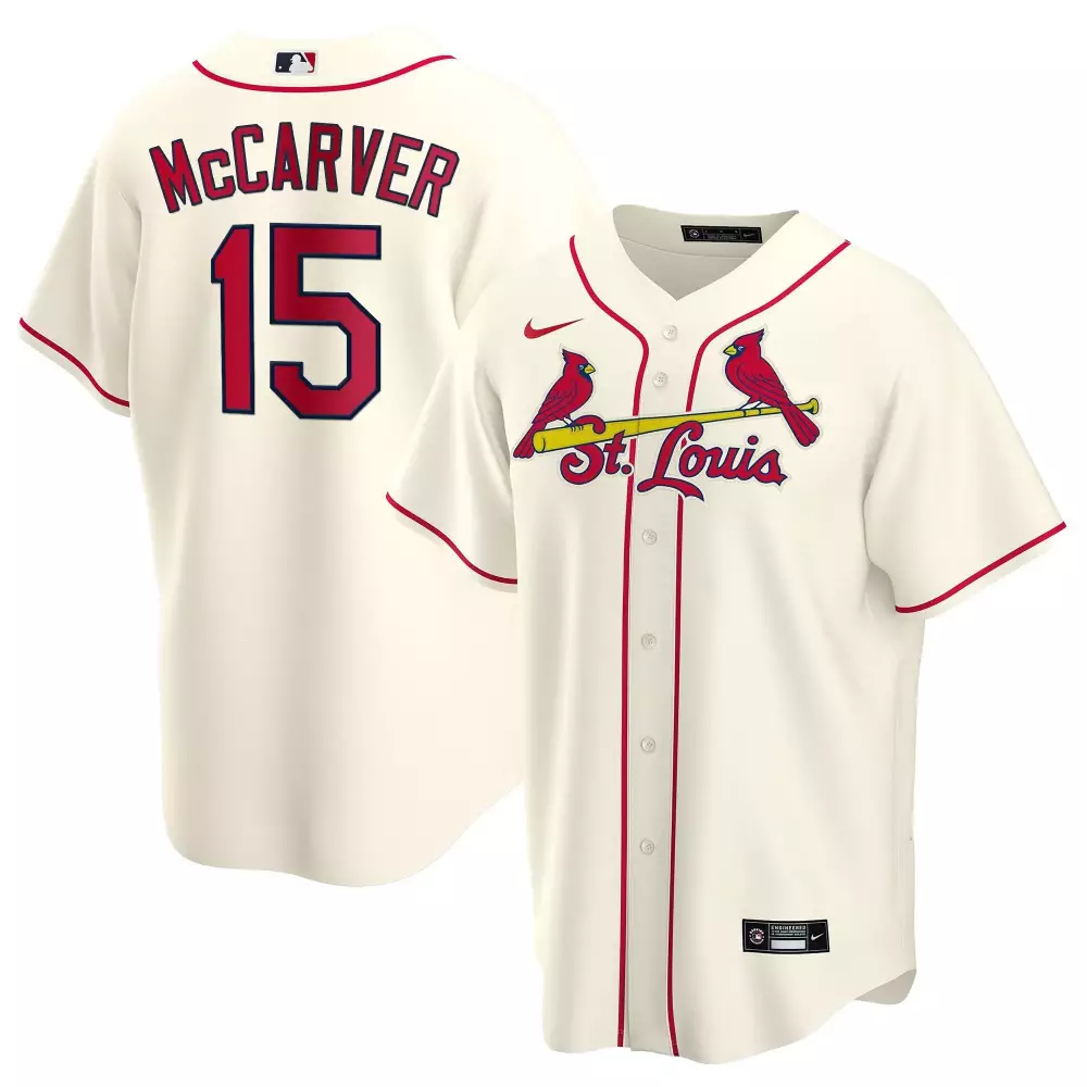 Tim Mccarver 15 Jersey Cream St. Louis Cardinals Men Red Cool Base All Stitched