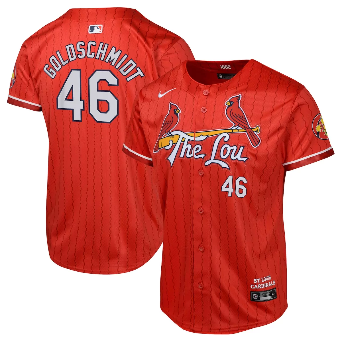 Paul Goldschmidt 46 Jersey Red St. Louis Cardinals Men White Limited