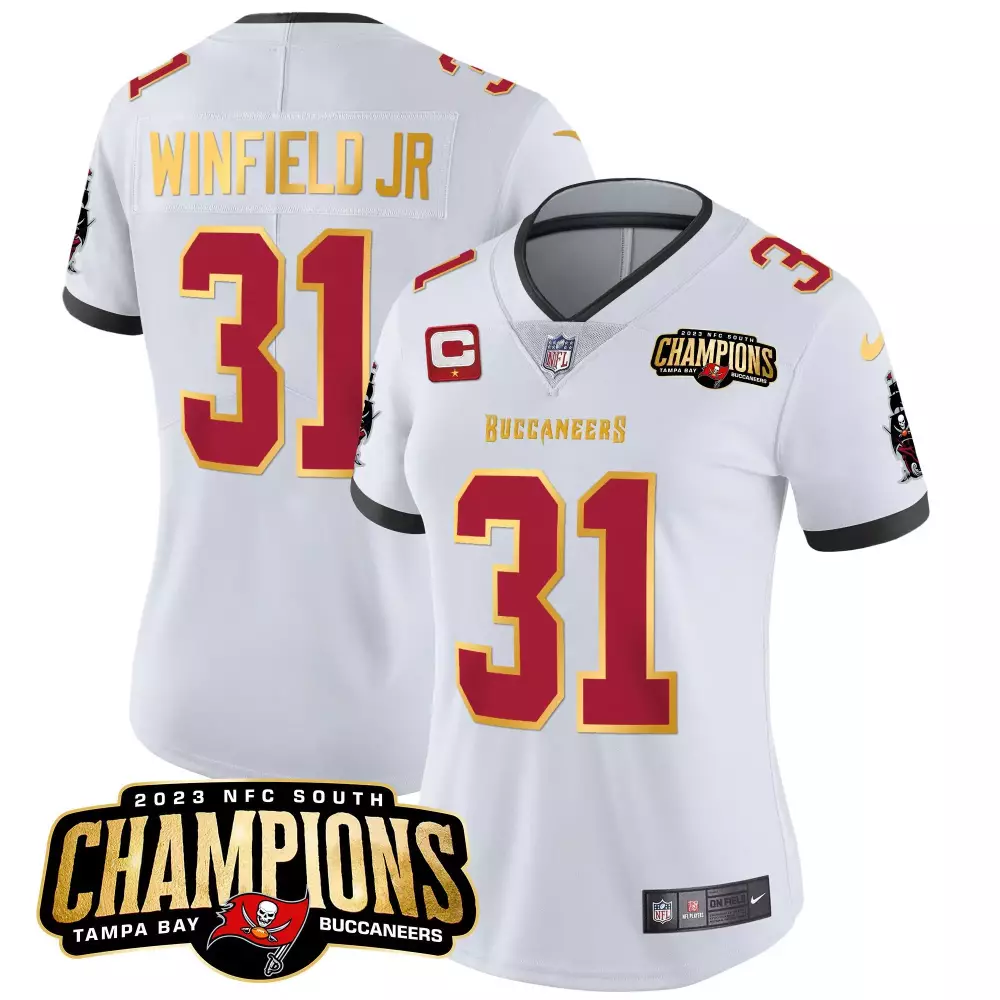 Antoine Winfield Jr. 31 Jersey White 2023 NFC South Champions Buccaneers Men Game