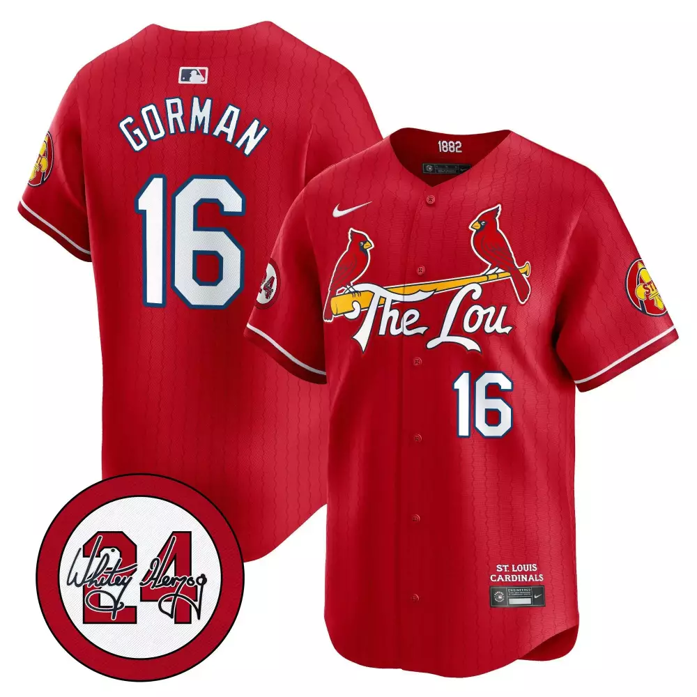 Nolan Gorman 16 Jersey Red St Louis Cardinals Men White Blue Vapor Premier Limited