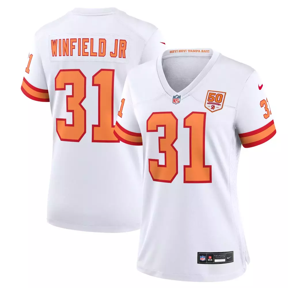 Antoine Winfield Jr. 31 Jersey White Buccaneers 50th Anniversary Men Standard Alternate