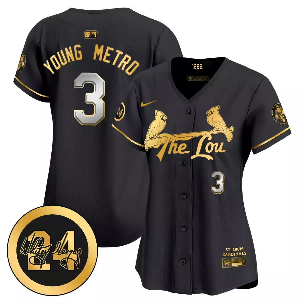 Metro Boomin 3 Jersey Black The Lou St. Louis Cardinals Men Gold Vapor Premier Limited