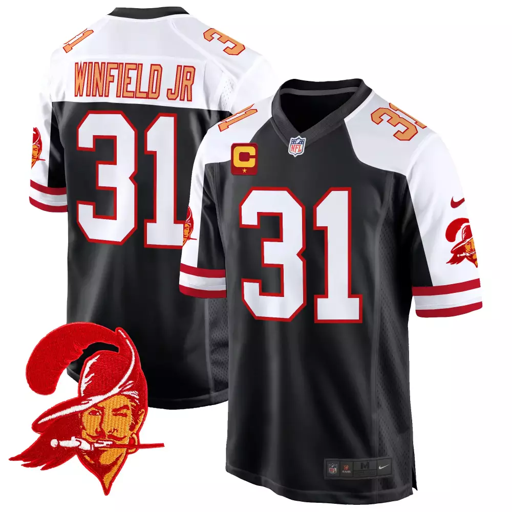 Antoine Winfield Jr. 31 Jersey Black Buccaneers Men Standard White Red Orange Alternate
