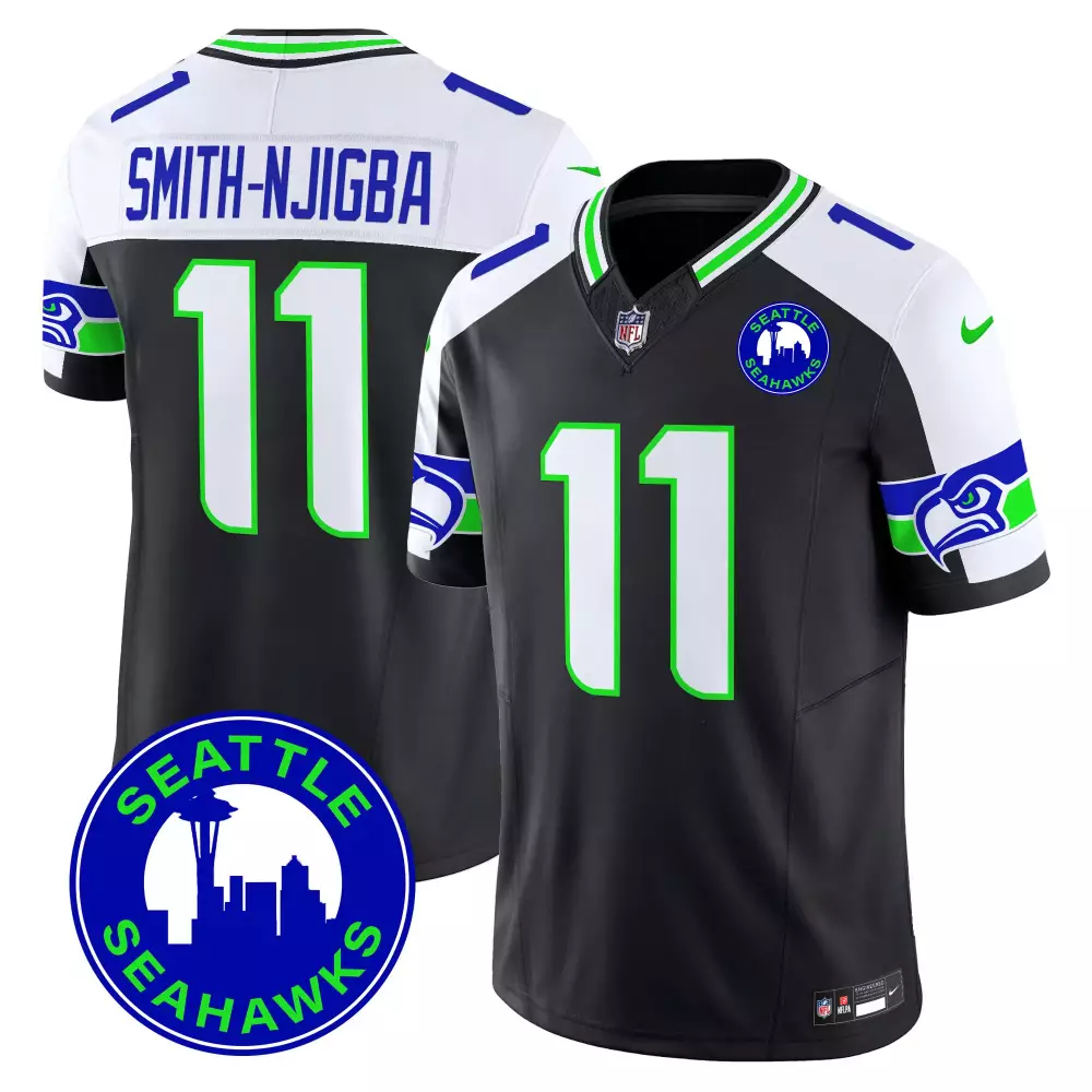 Jaxon Smith-njigba 11 Jersey Black Seattle Seahawks Men Alternate Split Design White