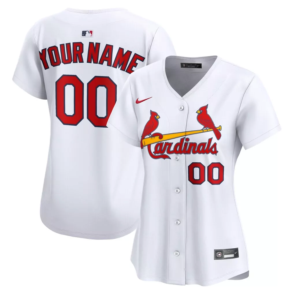 Custom Cardinals Jersey White Red Yellow Home Limited