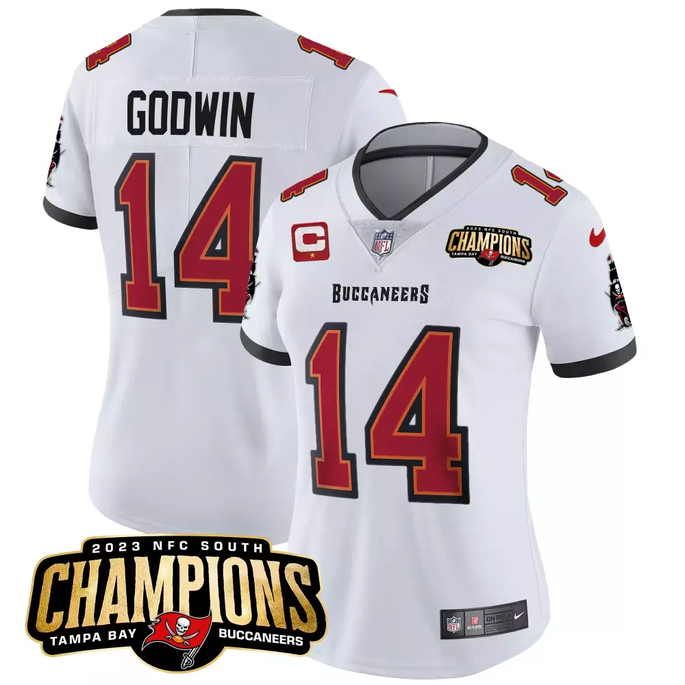 Chris Godwin 14 Buccaneers Jersey White 2023 NFC South Champions Men Red Black Vapor