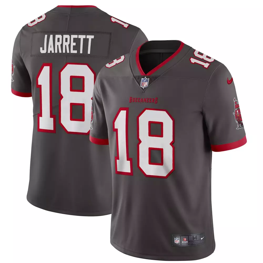 Grady Jarrett 18 Buccaneers Jersey Gray Men Official Red White Vapor All Stitched