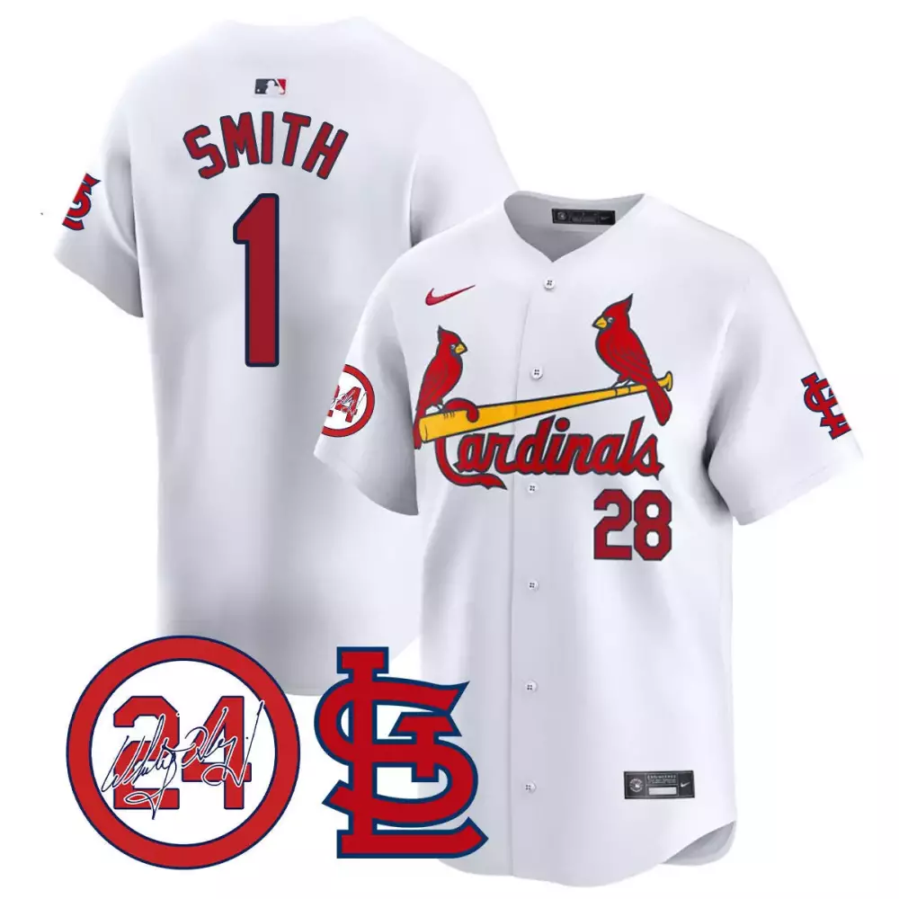 Ozzie Smith 1 St. Louis Cardinals Jersey White Null Men Red Navy Vapor Premier Limited