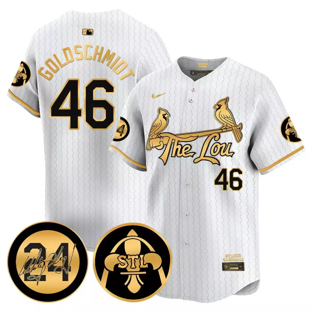 Paul Goldschmidt 46 Jersey White City Connect St. Louis Cardinals Men Alternate Gold