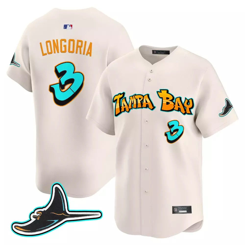 Longoria Graffiti 3 Tampa Bay Jersey Cream Men Orange Teal Vapor Premier