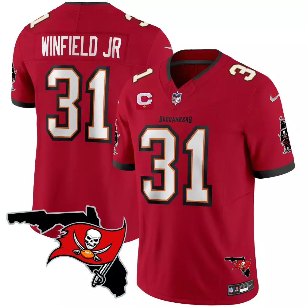 Antoine Winfield Jr. 31 Jersey Red Buccaneers Men Player White Orange Vapor Limited