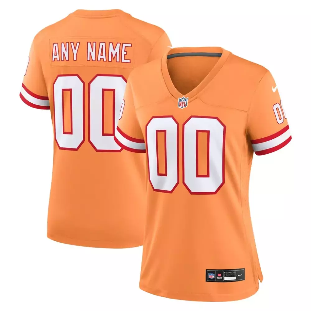 Jersey Orange Women White Red Custom Throwback Game