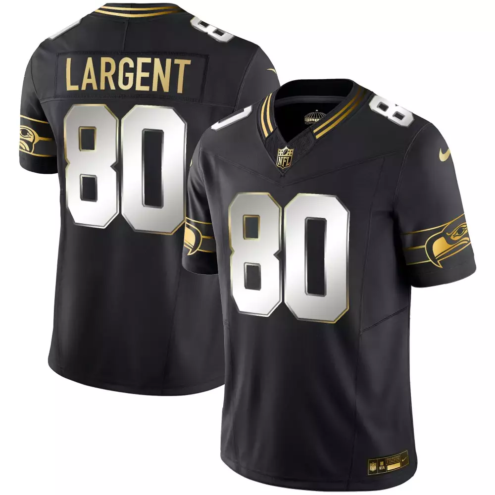 Steve Largent 80 Seattle Seahawks Jersey Black Men Gold White Limited Throwback Vapor