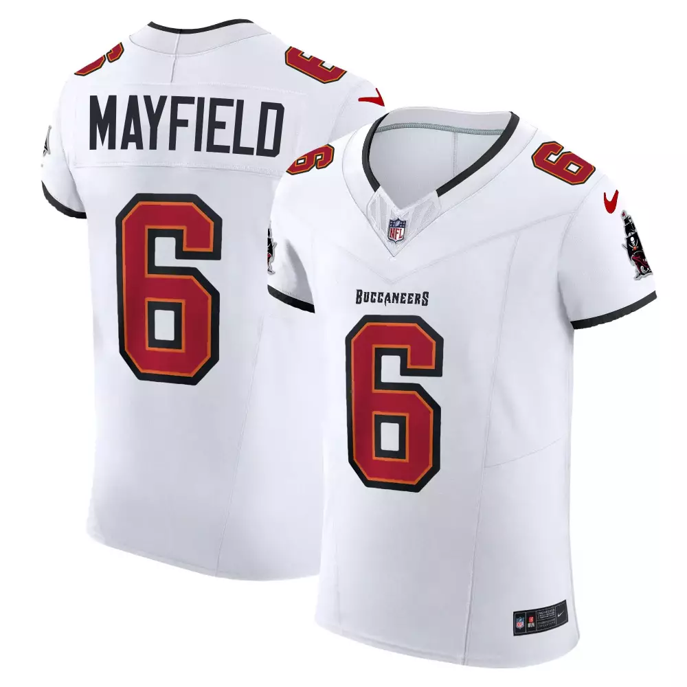 Baker Mayfield 6 Buccaneers Jersey White Men Red Black Vapor Elite All Stitched