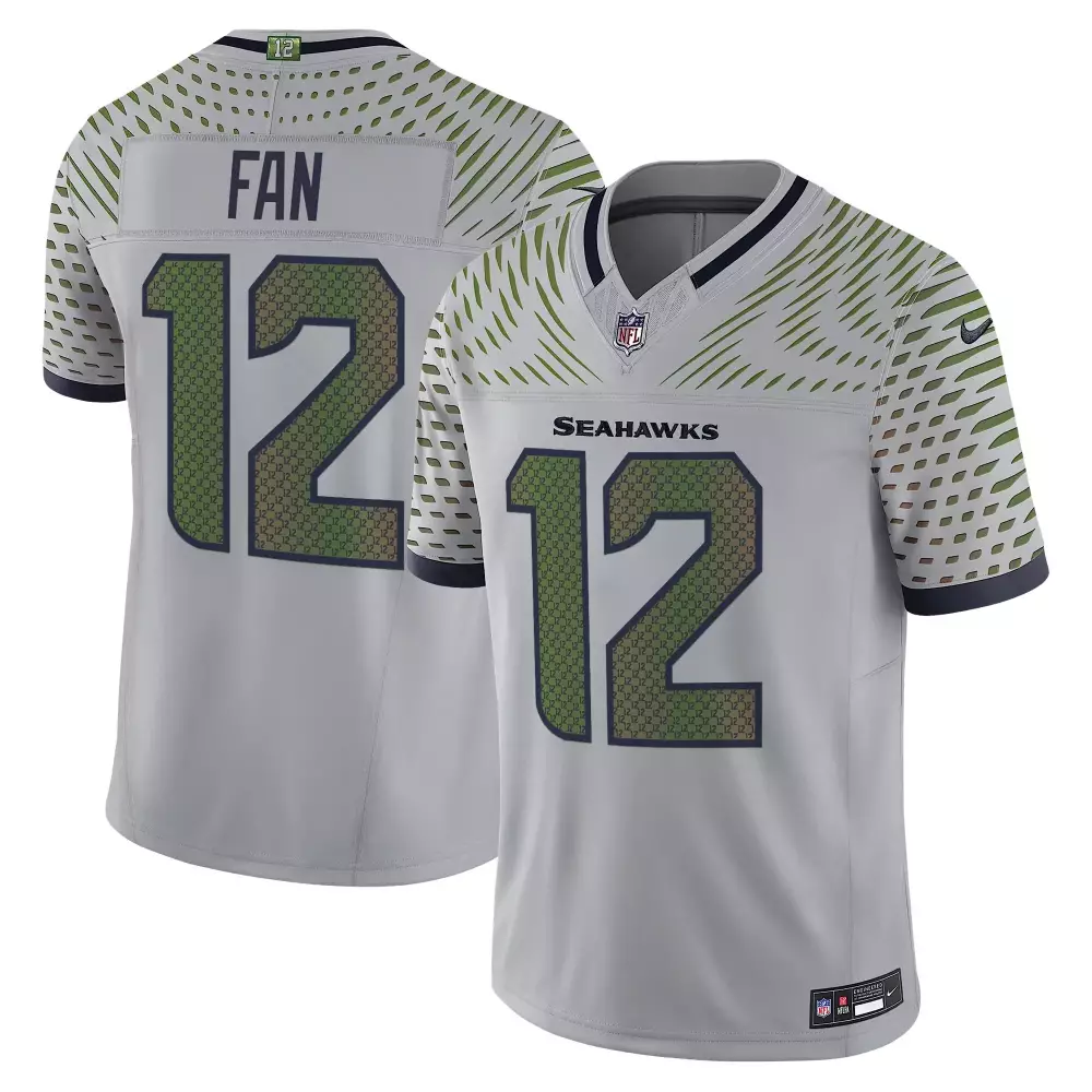 Seahawks 12 Jersey White Men Alternate Split Design Navy Blue Green Vapor Limited