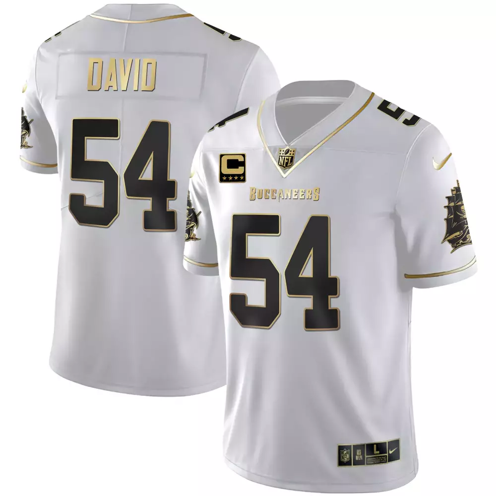 David Walker 54 Buccaneers Jersey White Men Alternate Black Gold All Stitched Vapor