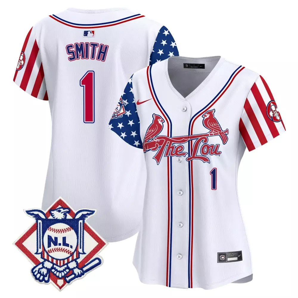 Ozzie Smith 1 St. Louis Cardinals Jersey White National League Women Alternate Split Design