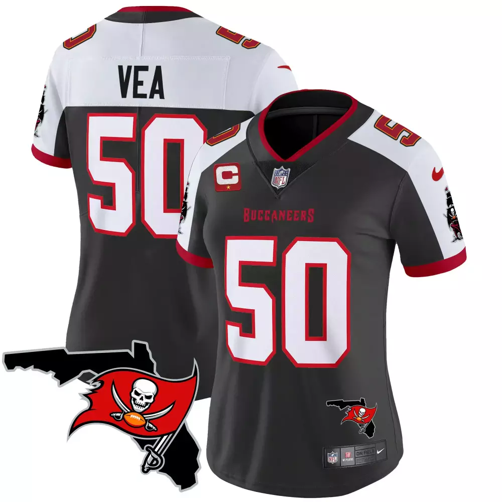 Vita Vea 50 Buccaneers Jersey Charcoal Women Replica Red White Alternate Vapor Limited