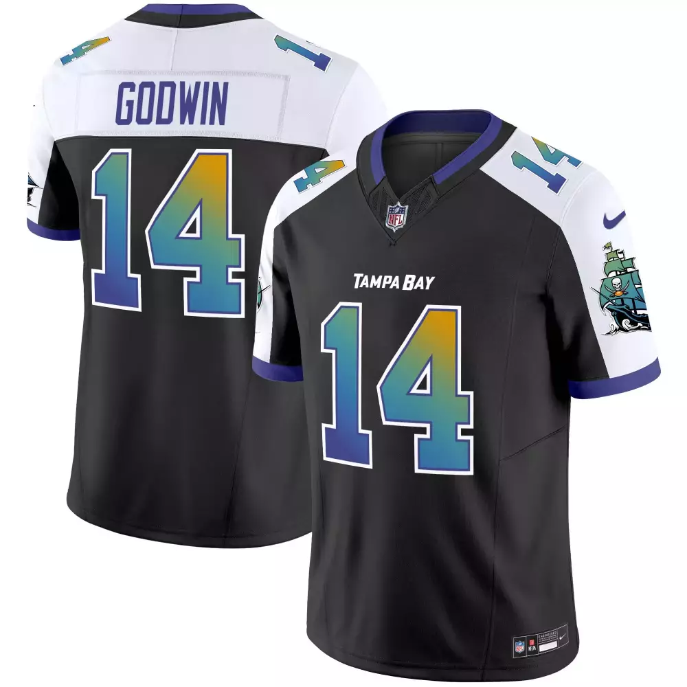 Chris Godwin 14 Jersey Black Tampa Bay Buccaneers Ship Men Alternate Custom Design