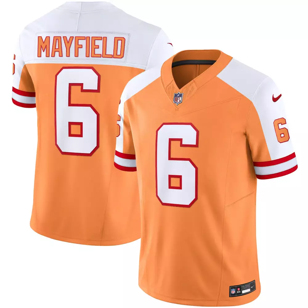 Baker Mayfield 6 Jersey Orange Tampa Bay Buccaneers Men Official White Red Alternate