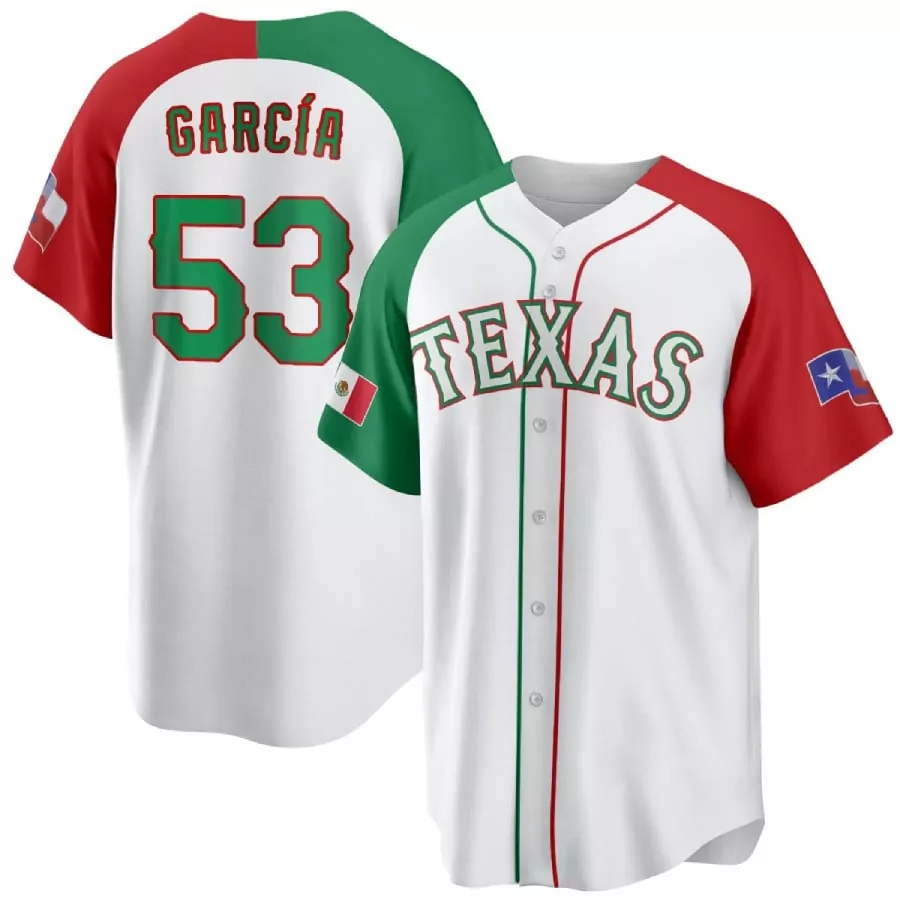 Peach Colorway 53 Texas Jersey White Mexican Flag Men Split Design Red Green All