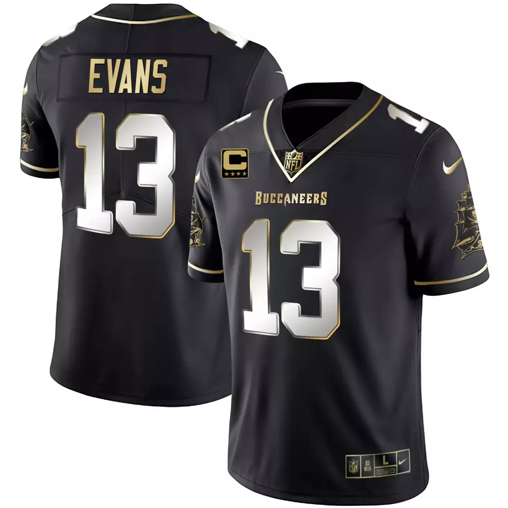 Mike Evans 13 Buccaneers Jersey Black Sailboat Men NFL Gold White All Stitched Vapor