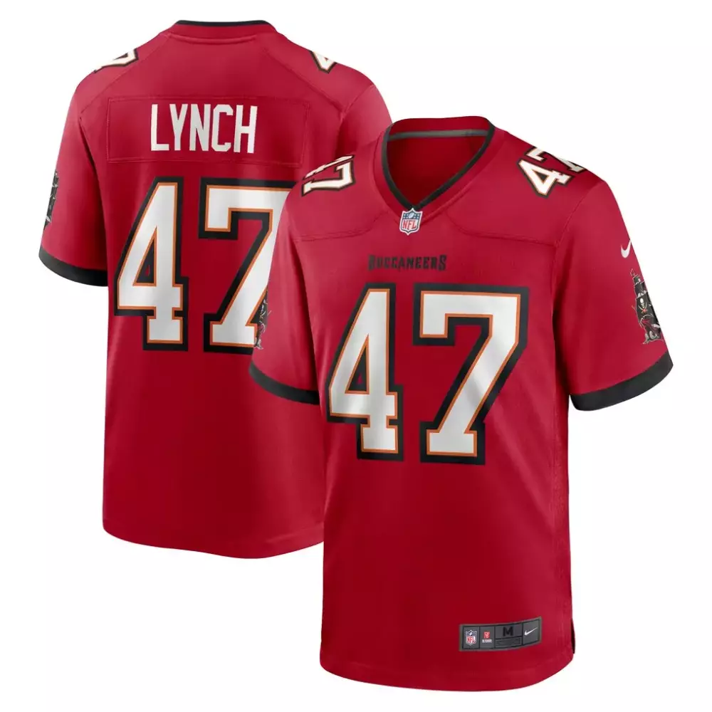 John Lynch 47 Buccaneers Jersey Red Men Black White Retired Game