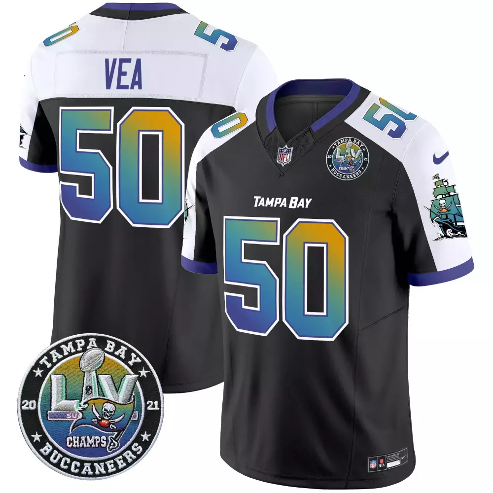 Vita Vea 50 Tampa Bay Buccaneers Jersey Black Super Bowl Lv Champions Men Alternate