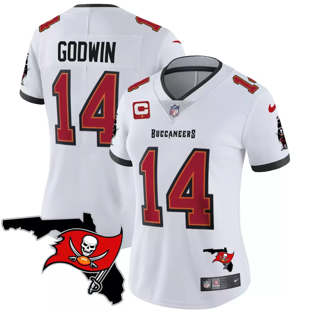 Chris Godwin 14 Buccaneers Jersey White Women Replica Red Black Vapor Limited All