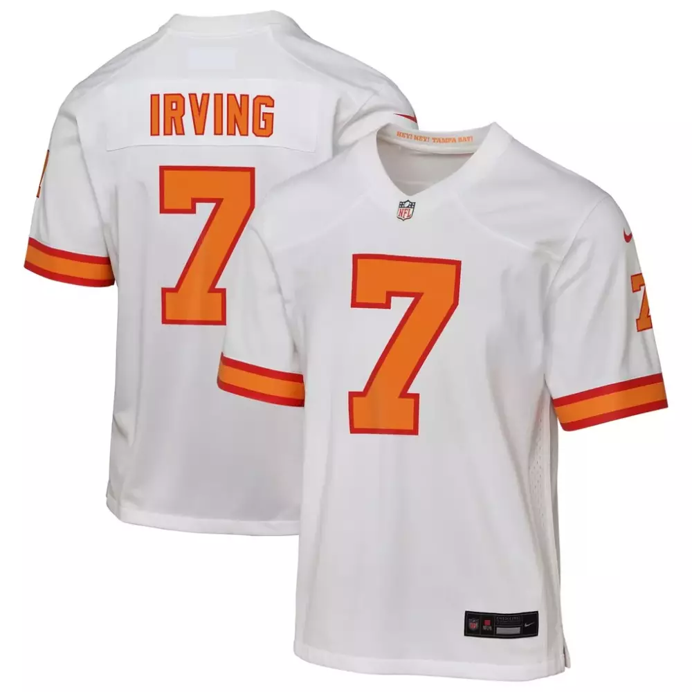 Bucky Irving 7 Jersey White Tampa Bay Buccaneers Men Standard Orange Red Game