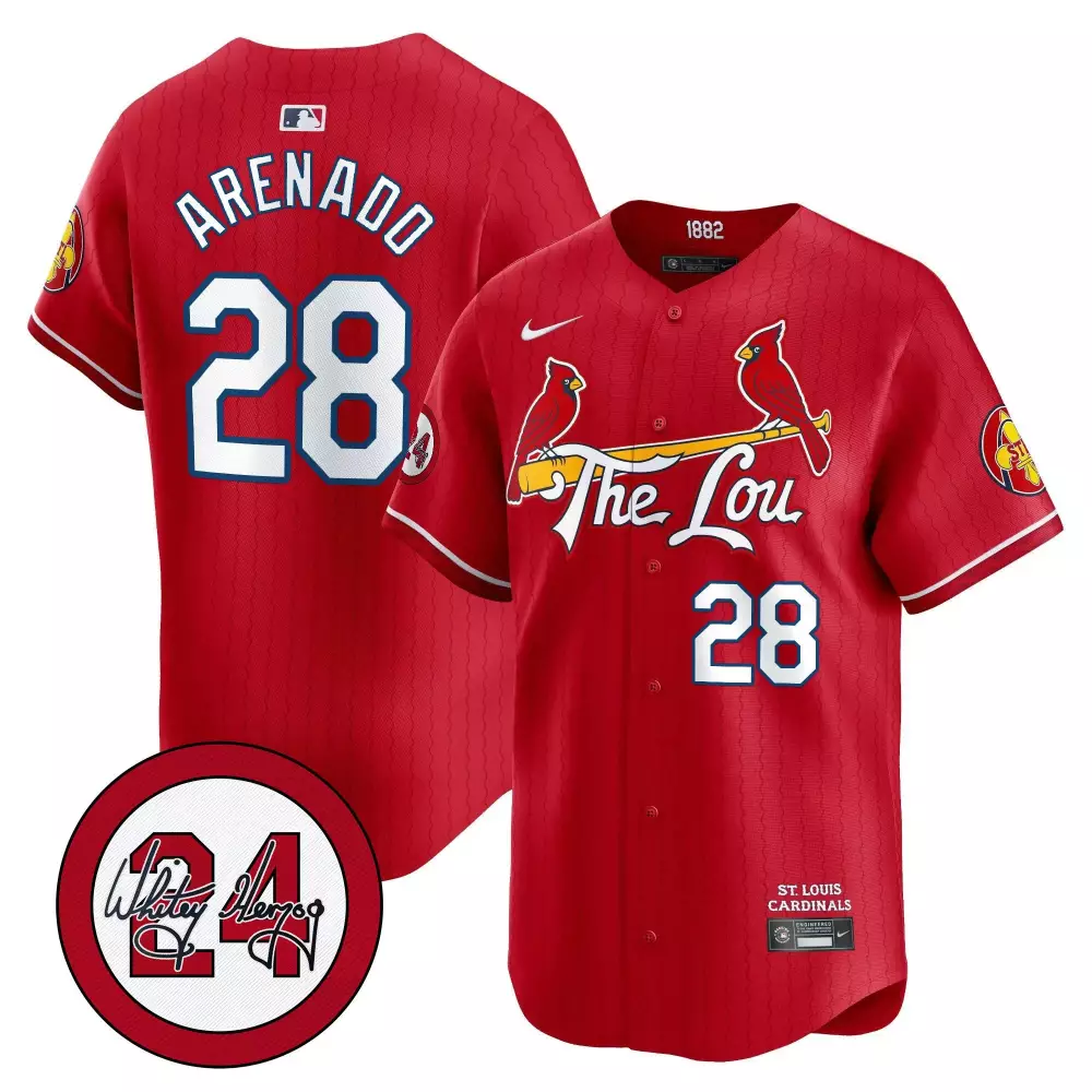 Nolan Arenado 28 Jersey Red St. Louis Cardinals Men White Yellow Vapor Premier Limited