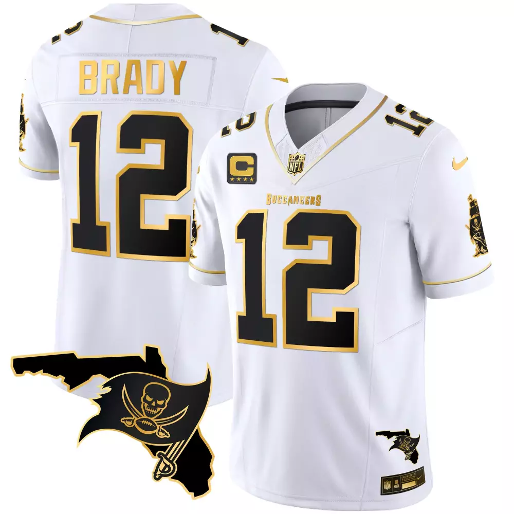 Brady 12 Buccaneers Jersey White Creamsicle 2021 Men Alternate Black Gold Vapor All