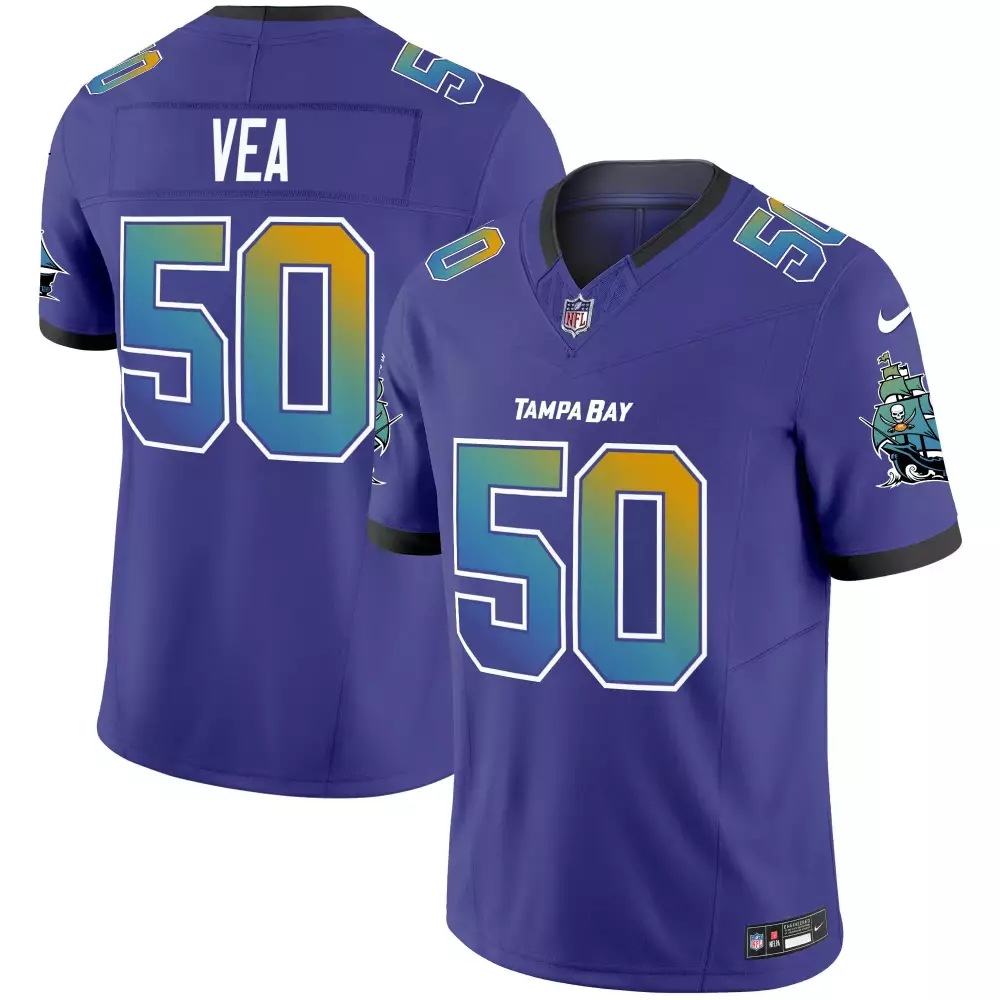 Vita Vea 50 Tampa Bay Buccaneers Jersey Purple Men Alternate Teal Yellow White Black