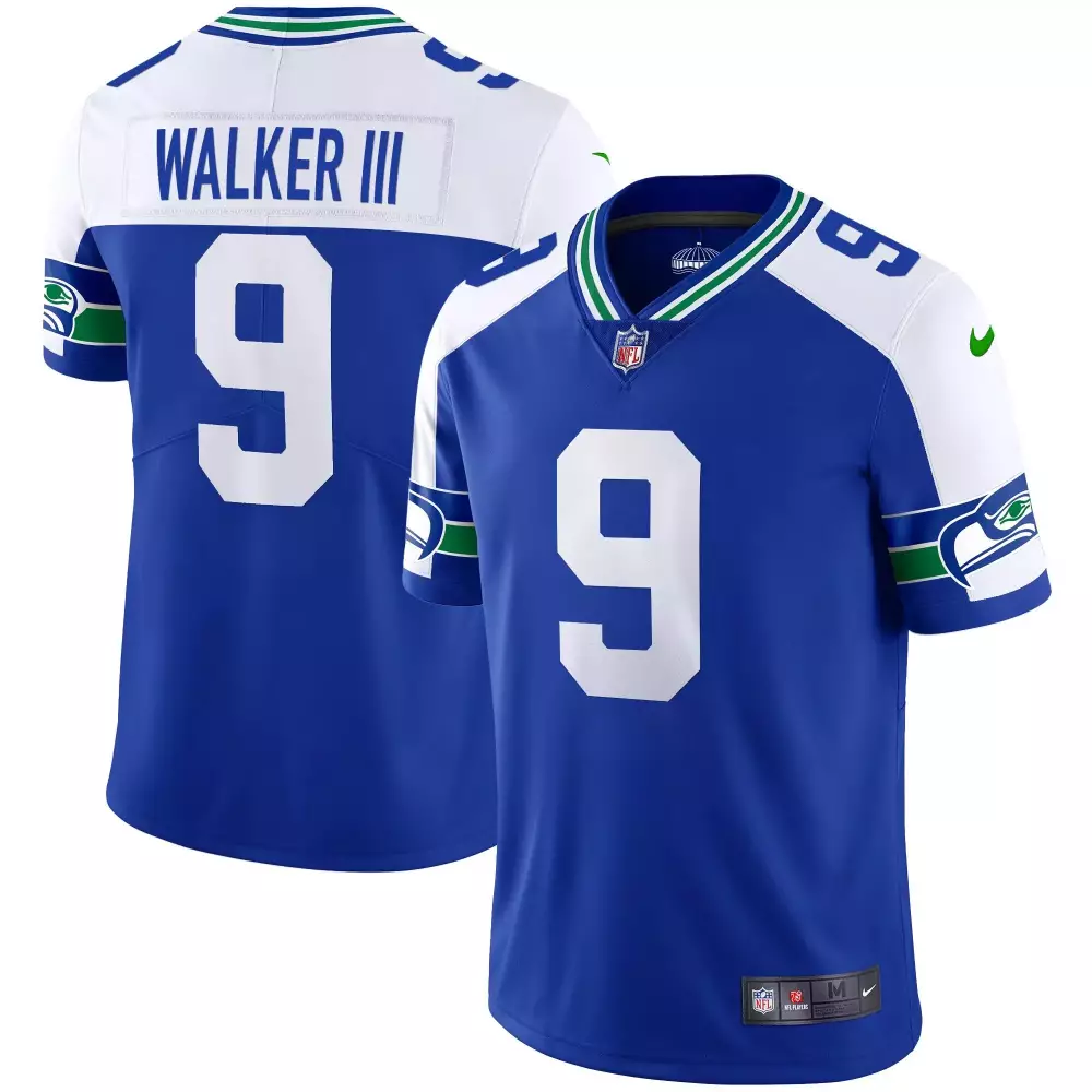 Kenneth Walker 9 Seattle Seahawks Jersey Royal Blue Men Authentic White Green Alternate