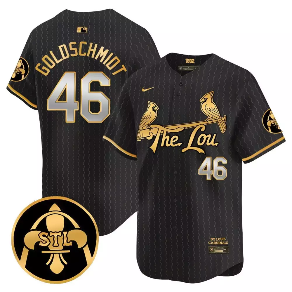 Paul Goldschmidt 46 Jersey Black City Connect St. Louis Cardinals Men Gold Silver