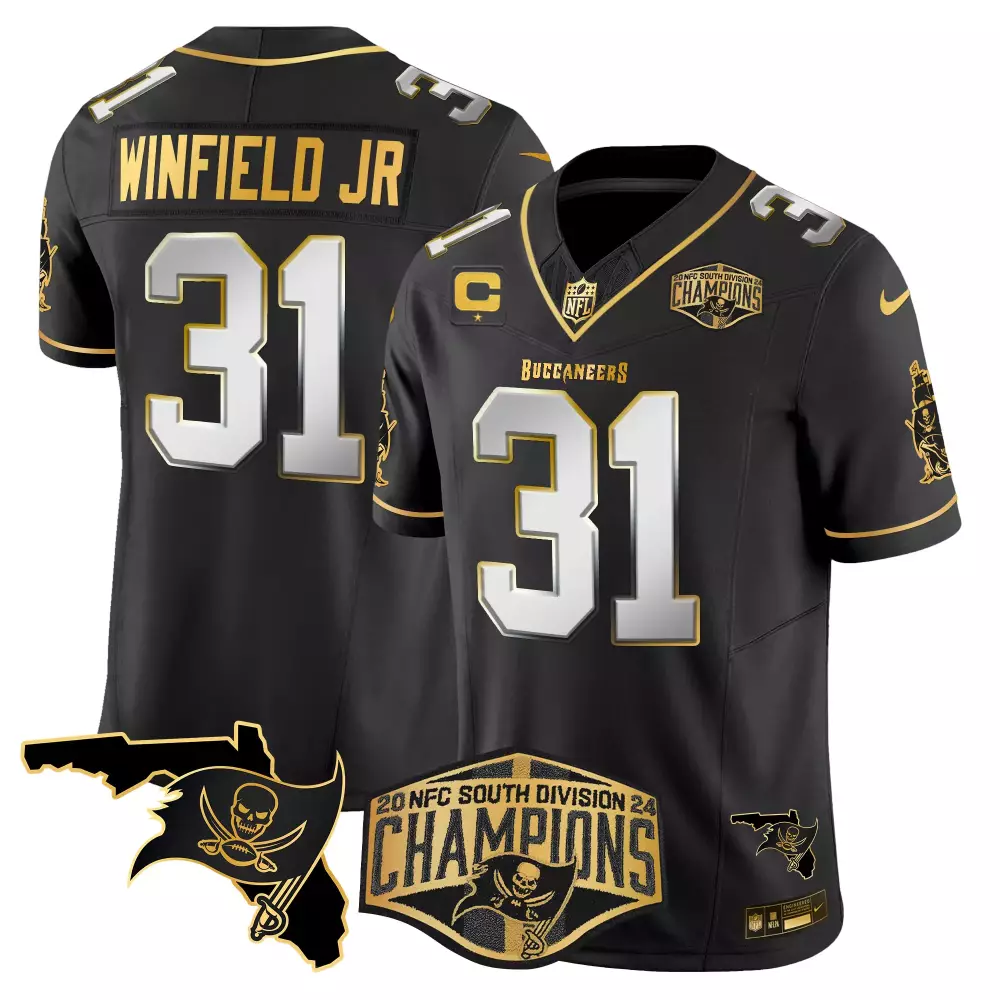 Antoine Winfield 31 Buccaneers Jersey Black 2022 NFC South Division Champions Men