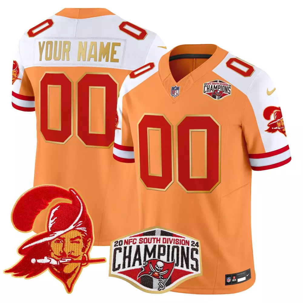 Custom Buccaneers Jersey Orange Men White Red Alternate Vapor