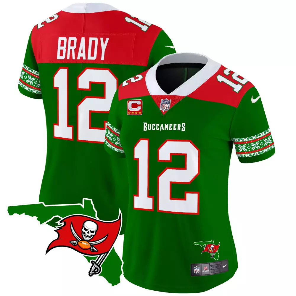 Tom Brady 12 Buccaneers Jersey Green Men Player Alternate Red White Vapor Limited