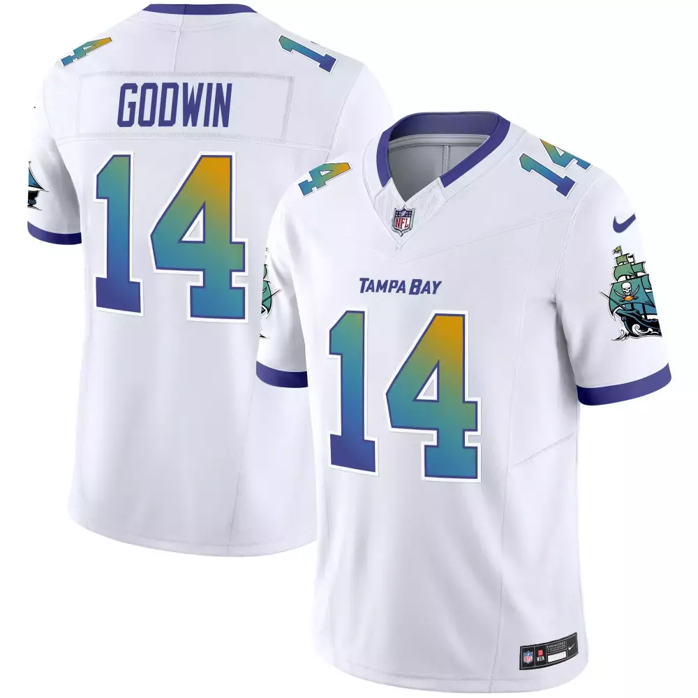Chris Godwin 14 Jersey White Tampa Bay Buccaneers Men Standard Alternate Purple Teal