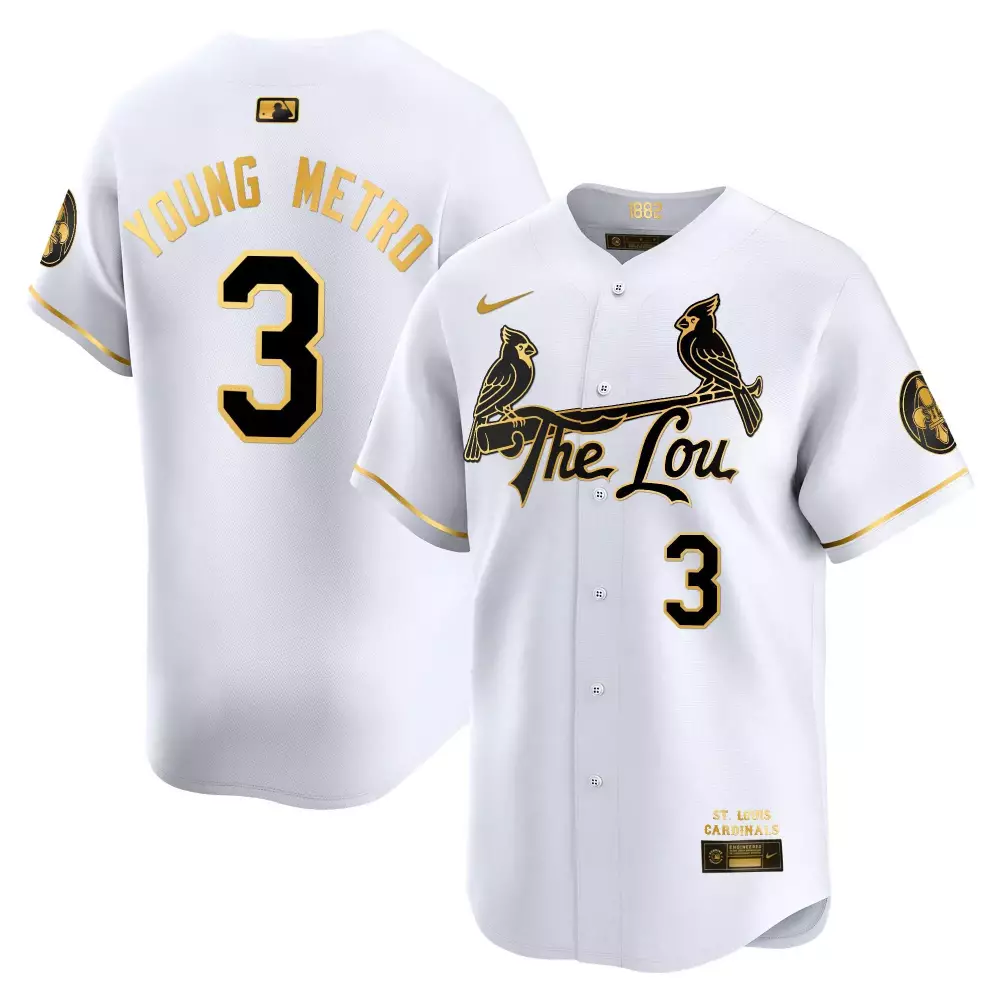 Metro Boomin 3 Jersey White The Lou St. Louis Cardinals Men Black Gold Vapor Premier