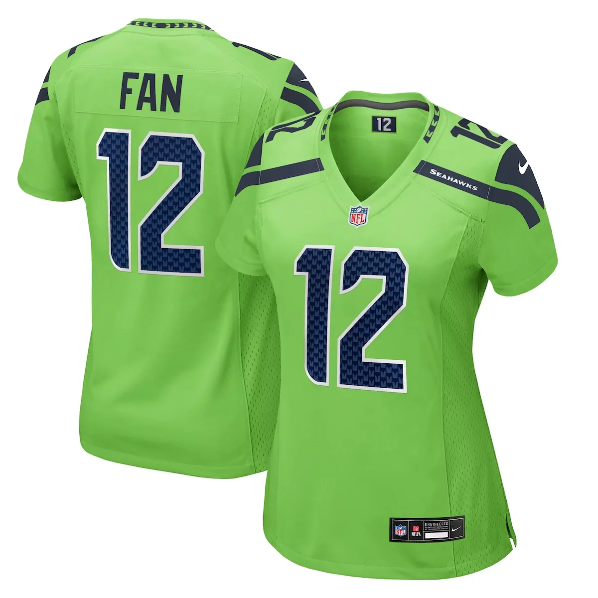 Seattle Seahawks 12 Jersey Lime Green Lunar New Year Nflpa Women Fan Alternate Navy Blue