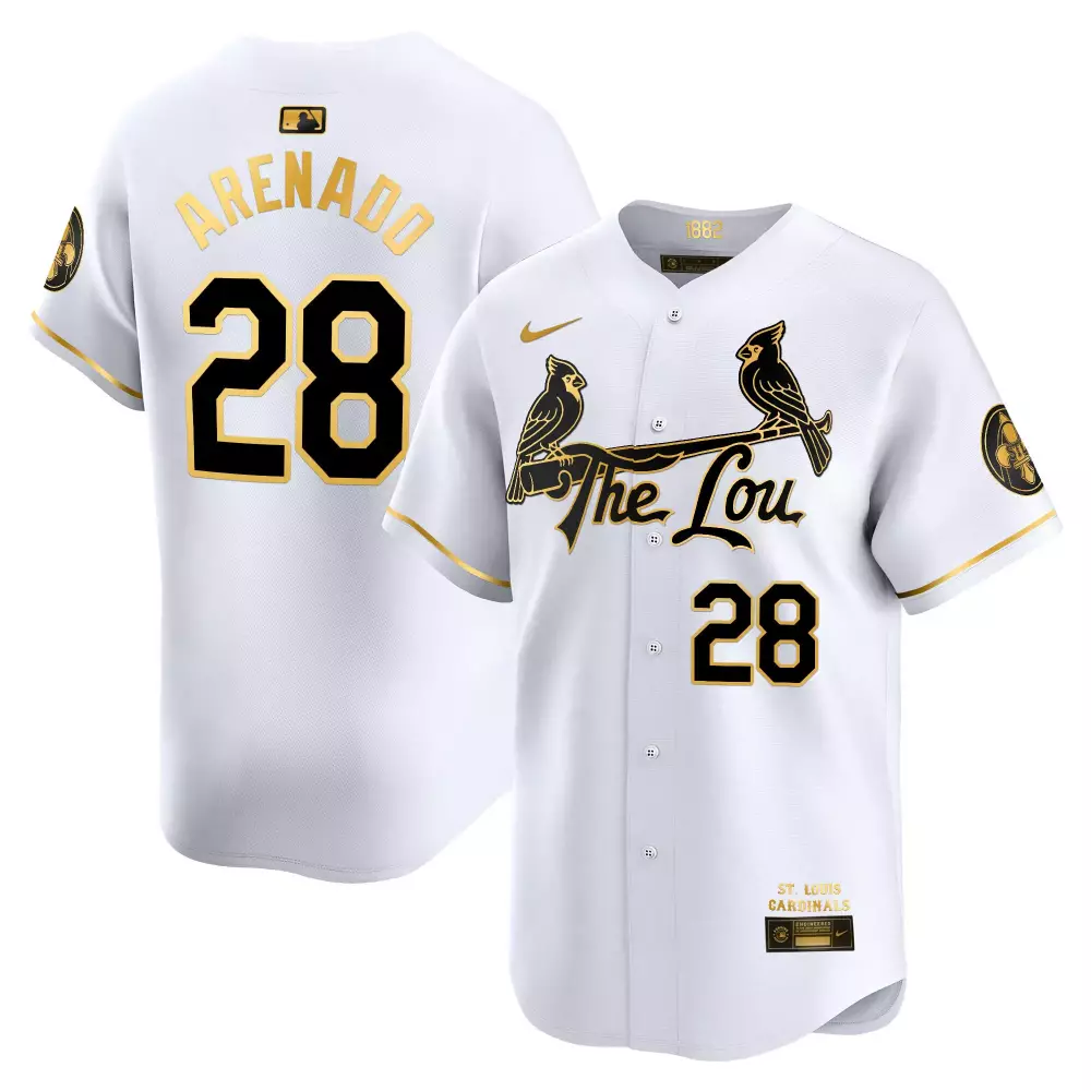 Nolan Arenado 28 Jersey White City Connect St. Louis Cardinals Men Black Gold Vapor
