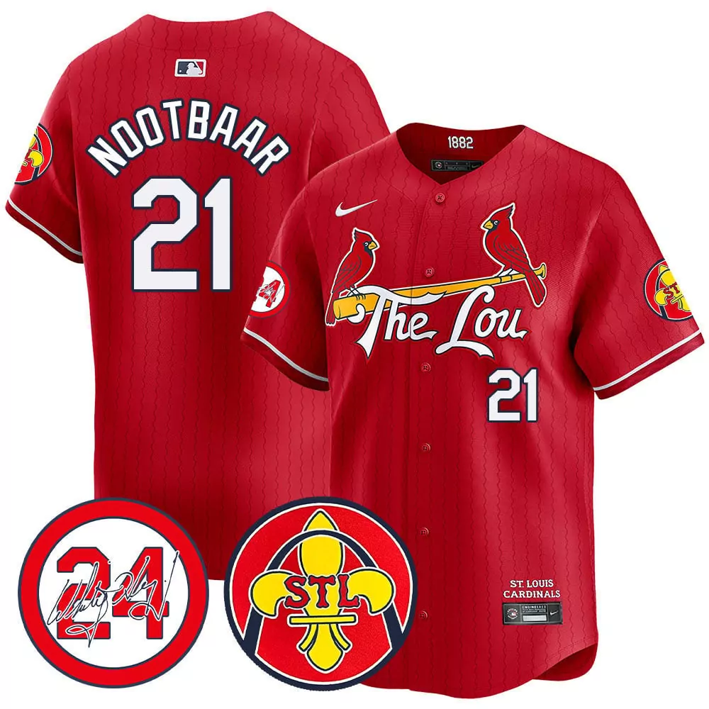 Lars Nootbaar 21 Jersey Red Lou Vintage St. Louis Cardinals Men White Yellow Vapor