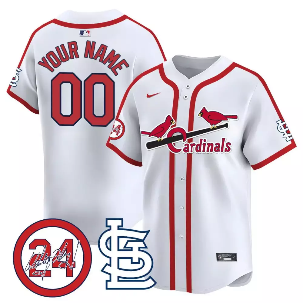 Custom Cardinals Jersey White Men Red Navy Blue Cooperstown Vapor Premier Limited