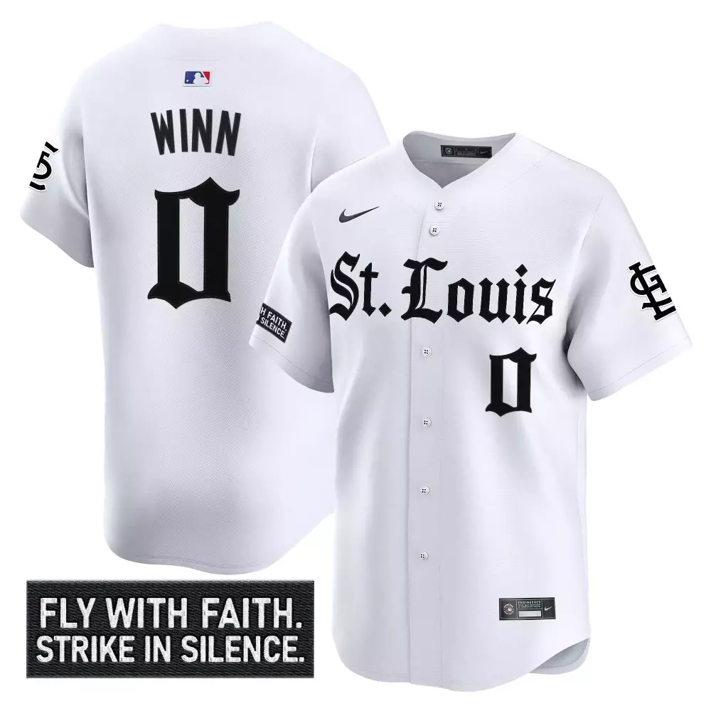 Masyn Winn St. Louis Cardinals Jersey White Faith. Strike Silence. Men Black Vapor