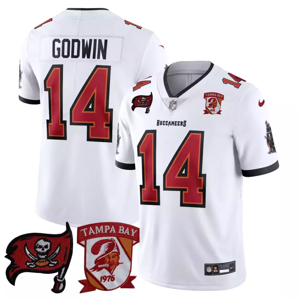 Chris Godwin 14 Buccaneers Jersey White Flag Tampa Bay 1976 Men Alternate Red Black